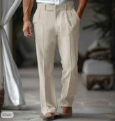 Double Pleated Fashion Casual Straight Trousers - Swefashionstore