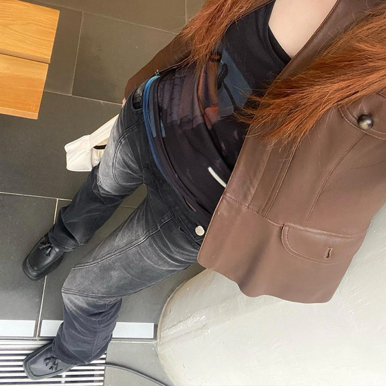 Bestseller American Retro Girl Low-Waist Skinny Jeans - Swefashionstore