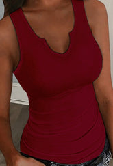 SUMMER Casual Ribbed White Sleeveless Tank Top For Women - Swefashionstore