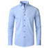 Solid Long Sleeve Shirt Fashion Slim Lapel Button Office Business Shirt Men&