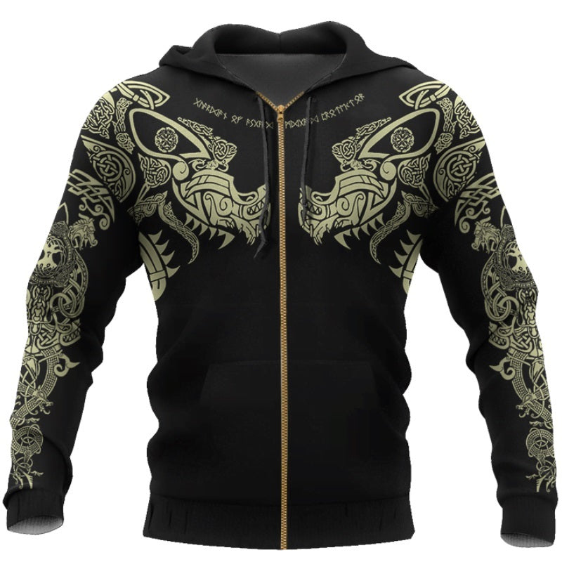 New Viking Tattoo D Printed Men hoodies Harajuku Fashion - Swefashionstore