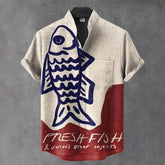 VINTAGE Linen Comfort Short Sleeve Shirt - Swefashionstore