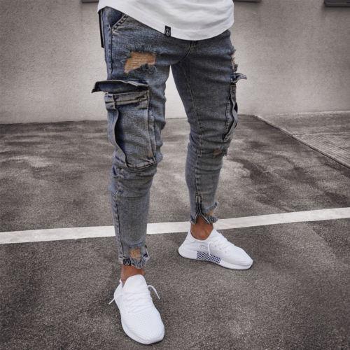 CARGO Hole Denim STYLISH Jeans Men - Swefashionstore