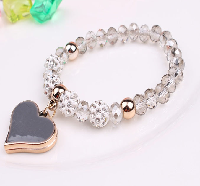ELASTIC Crystal & Bangle HEART Bracelets