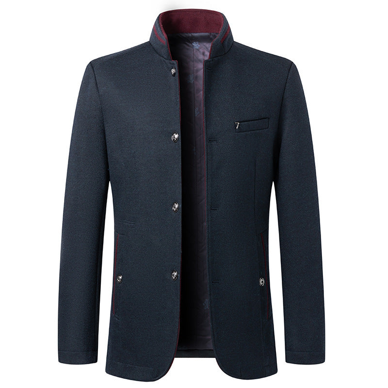 Business Stand Collar Woolen Coat - Swefashionstore