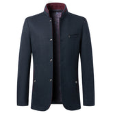 Business Stand Collar Woolen Coat - Swefashionstore
