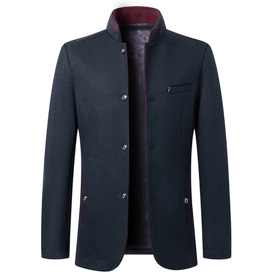 Business Stand Collar Woolen Coat - Swefashionstore