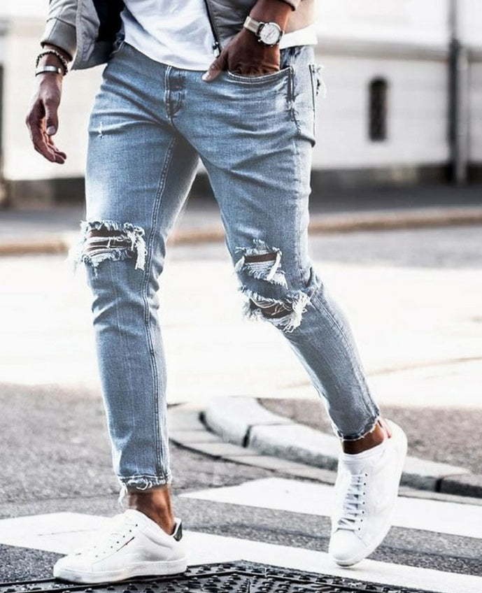 NEW Ripped SKINNY Jeans mens Streetwear - Swefashionstore