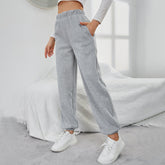 Simple Straight Casual Pants High Top Sports Fleece-lined Trousers - Swefashionstore