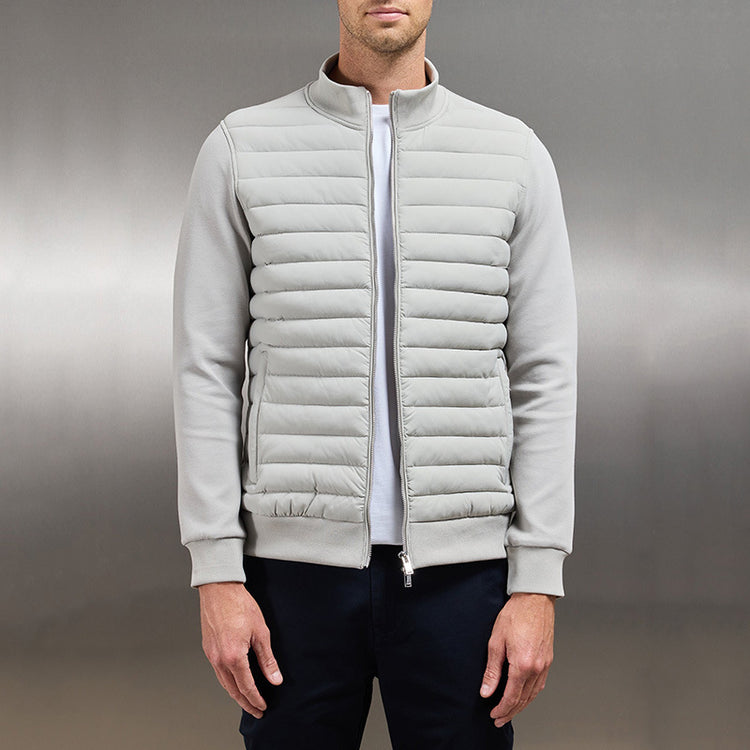 Lightweight Stand Collar Coat For Men Fashion Stitching Knitted Jacket Winter Outwear - Swefashionstore