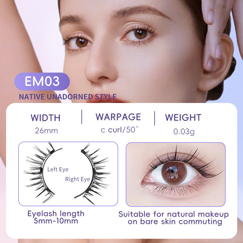 Natural Eyelashes Magnetic Suction False Eyelashes - Swefashionstore