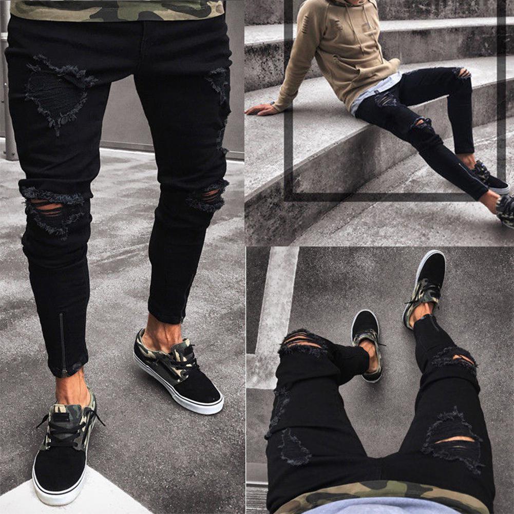 JEANS For Men Trousers Long BASIC Broken Clothes