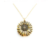Sunflower Double Lettering Necklace - Swefashionstore