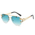 Rimless Leopard Head Sunglasses Women Men&