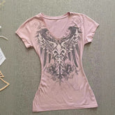 American Retro V-neck Short Sleeve - Swefashionstore