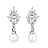 Stylish And Simple Personality Micro Inlaid Zircon Pearl Earrings - Swefashionstore