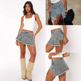 Rivet Irregular Pleated A- Line Women&