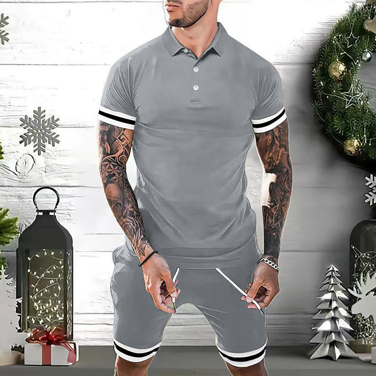 Mens Short Sets 2 Piece Outfits Polo Shirt - Swefashionstore