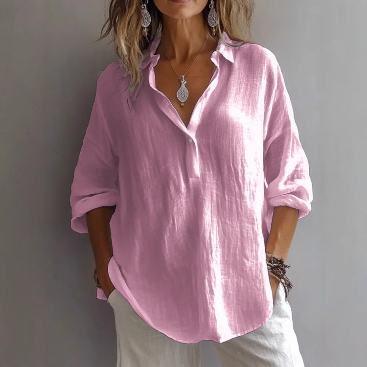 Fashion Long-sleeved Lapel Pullover Shirt - Swefashionstore
