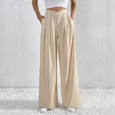 Summer New Solid Color Pleated Casual Wide-leg Pants - Swefashionstore