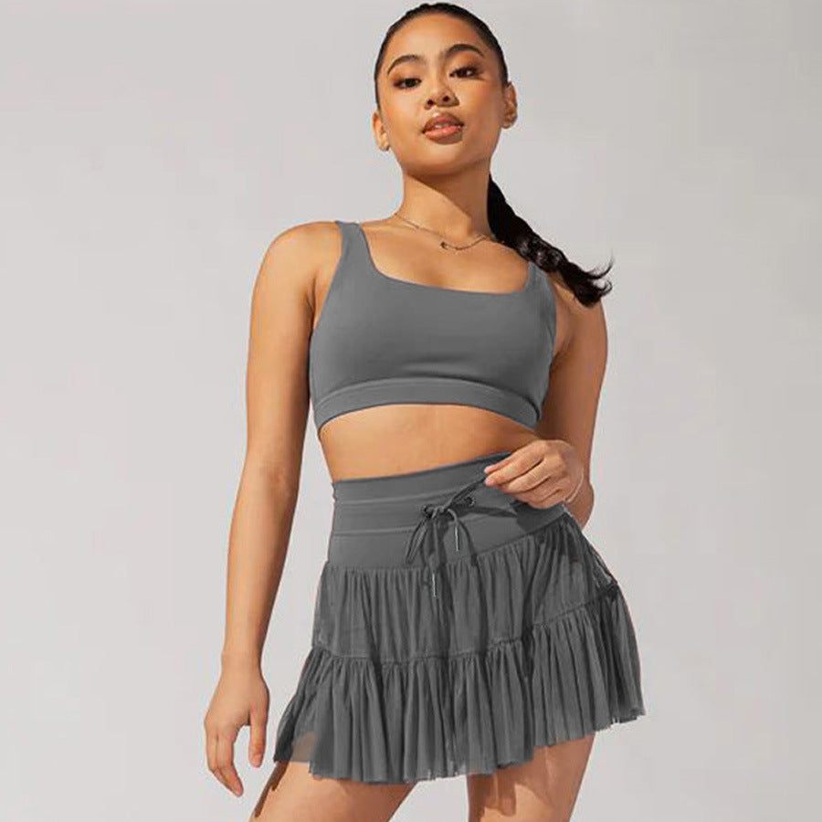 High Waist Dress With Anti-exposure Safety Pants