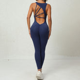 Yoga Jumpsuit with V-shaped Back Design Sleeveless for Ultimate Comfort and Flexibility - Swefashionstore