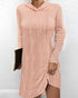 Long Sleeve Hooded Pullover Knitted Dress For Women - Swefashionstore