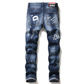 DENIM jeans famous D2 zipper blue hole Pencil Pants - Swefashionstore