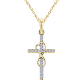 Alloy Pendant With Diamond And Eight-character Cross Necklace - Swefashionstore