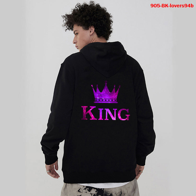 Women Hoodies King Queen Printed Sweatshirt Lovers - Swefashionstore