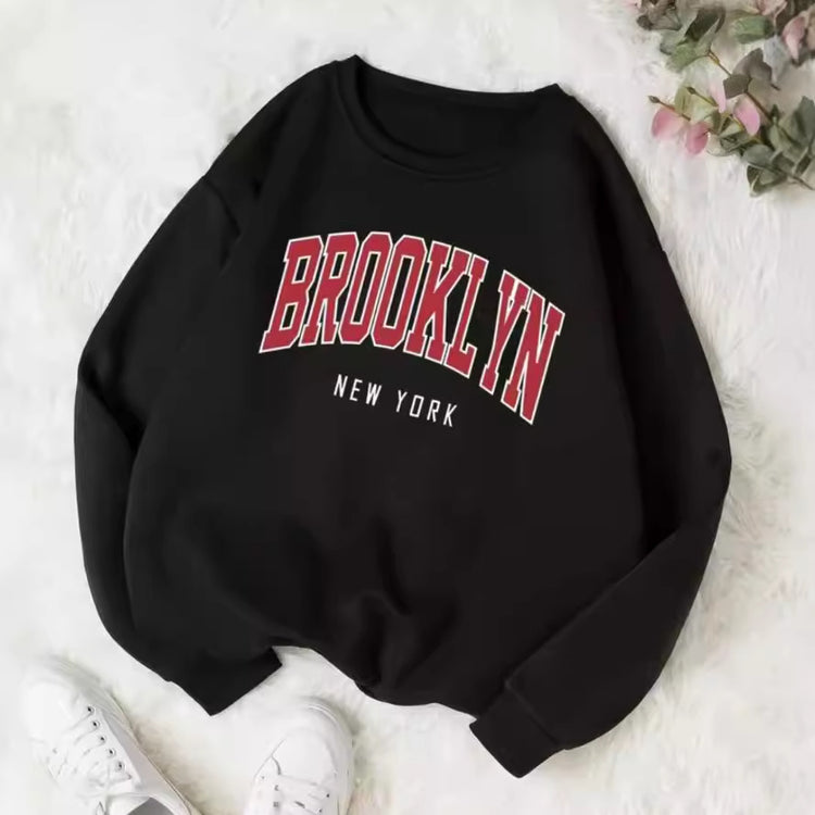 Personality Trend Printed Crew Neck Sweatshirt Women - Swefashionstore