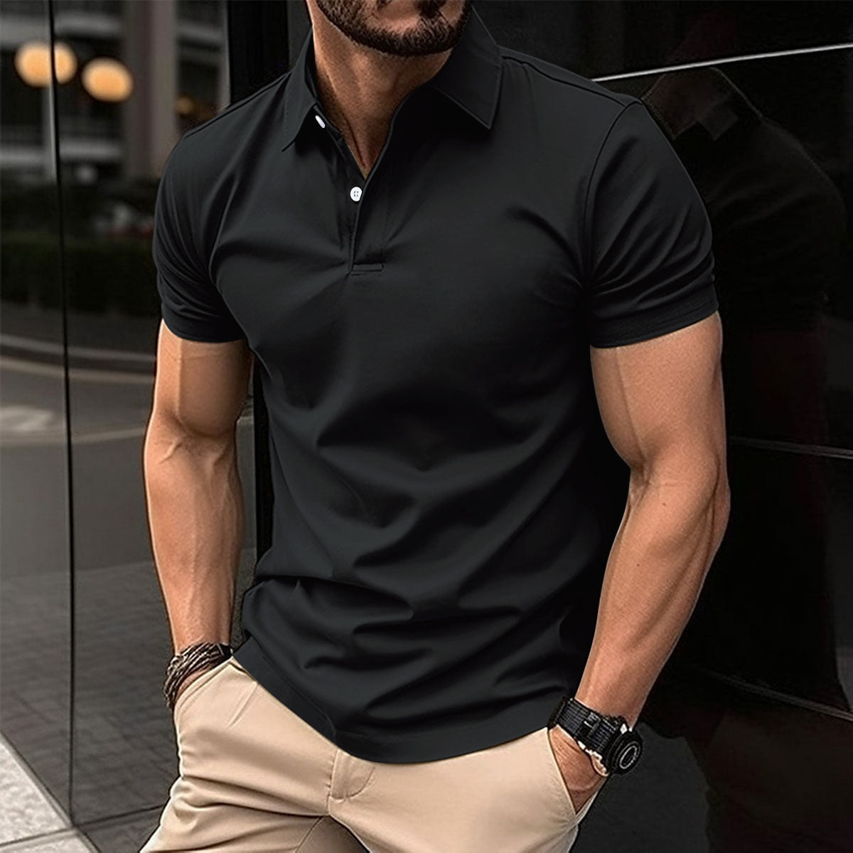 Summer Short Sleeve Polo Shirt - Swefashionstore