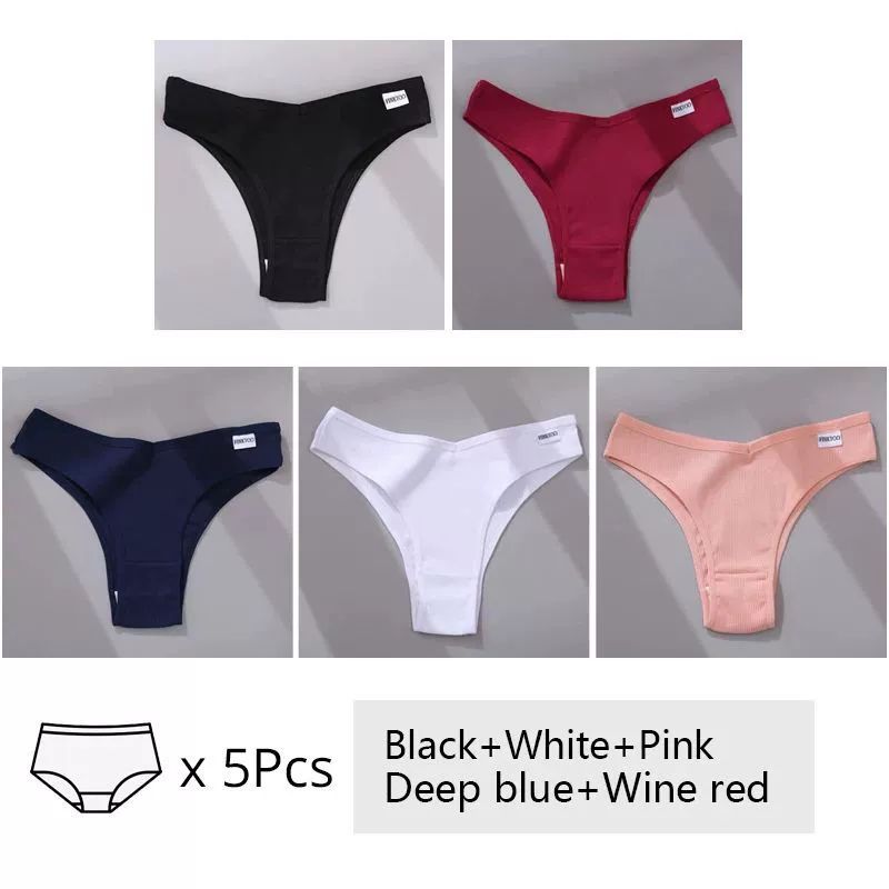 5Pcs Set Women Panties Cotton Underwear M-XL Comfo - Swefashionstore