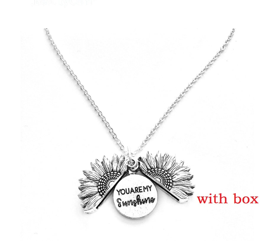 Sunflower Double Lettering Necklace - Swefashionstore