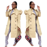 Pure Color All-match Long Trench Coat Women&