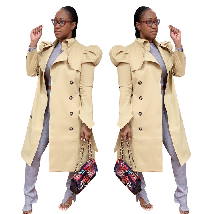 Pure Color All-match Long Trench Coat Women&