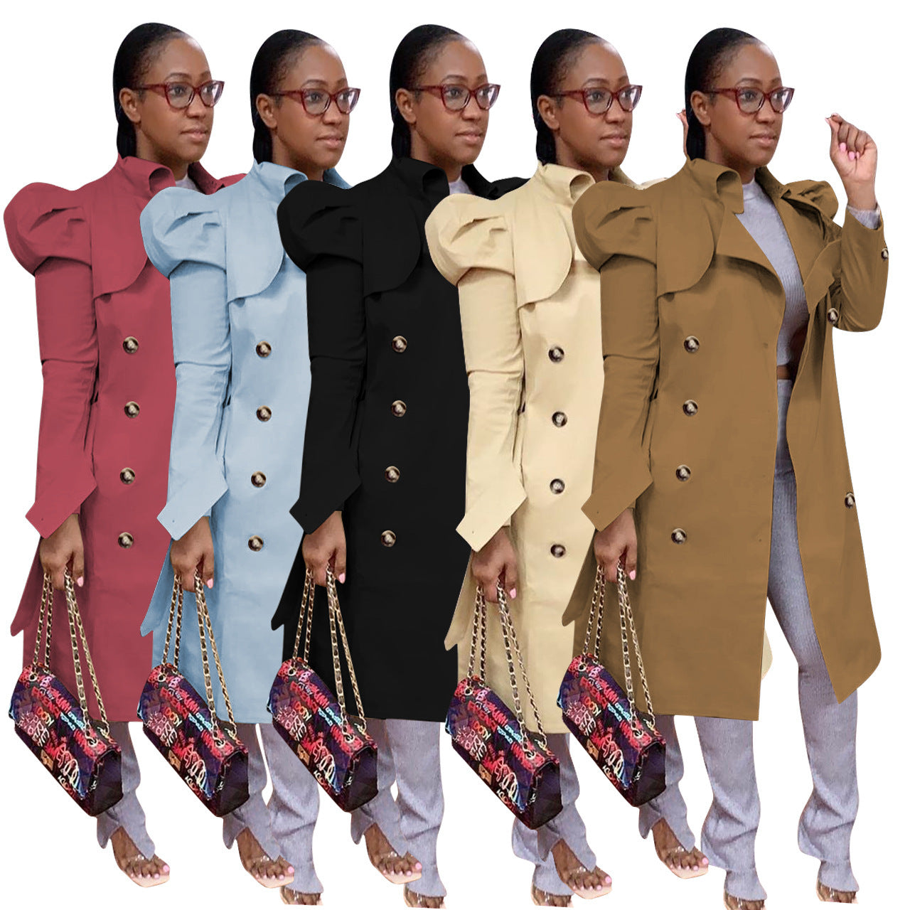 Pure Color All-match Long Trench Coat Women&