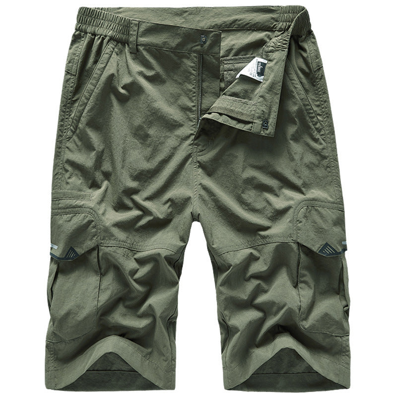 Herren Shorts Schnelltrocknend OUTDOOR Gerade Lose Multi-Tasche