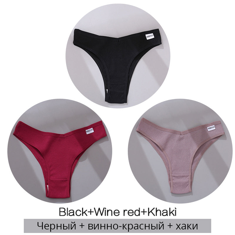 Bestseller 3Pcs Women Cotton-Thong Underwear