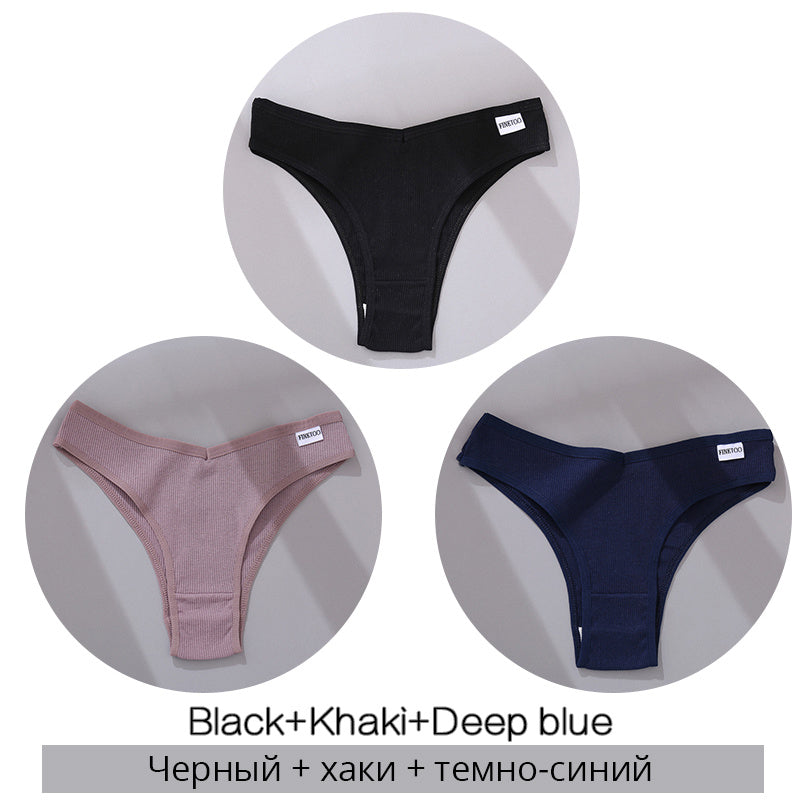 Bestseller 3Pcs Women Cotton-Thong Underwear