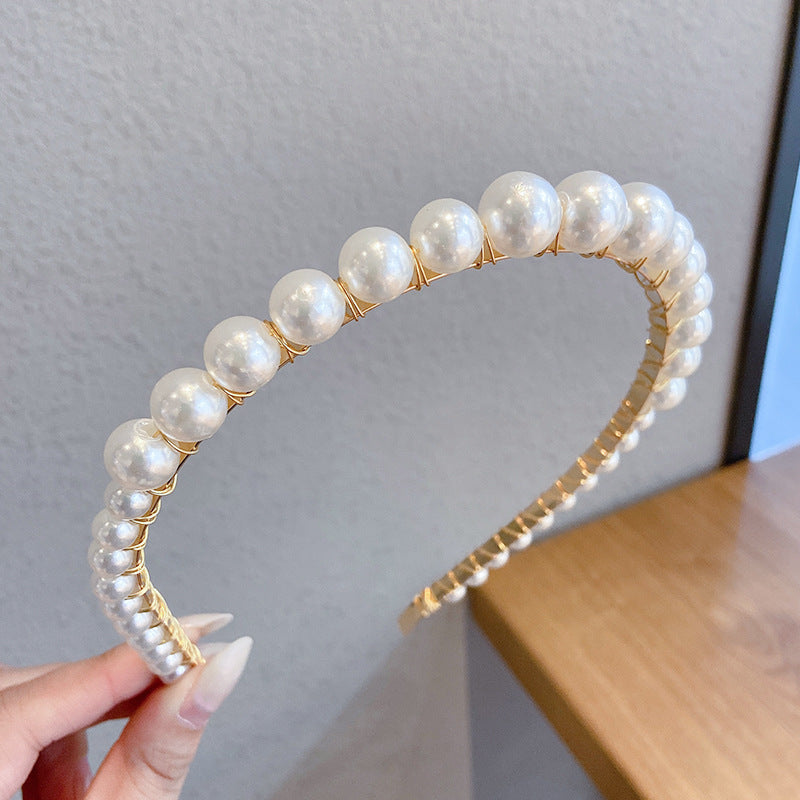 Sen Simple Pearl Thin Headband Hair Accessories Headband - Swefashionstore