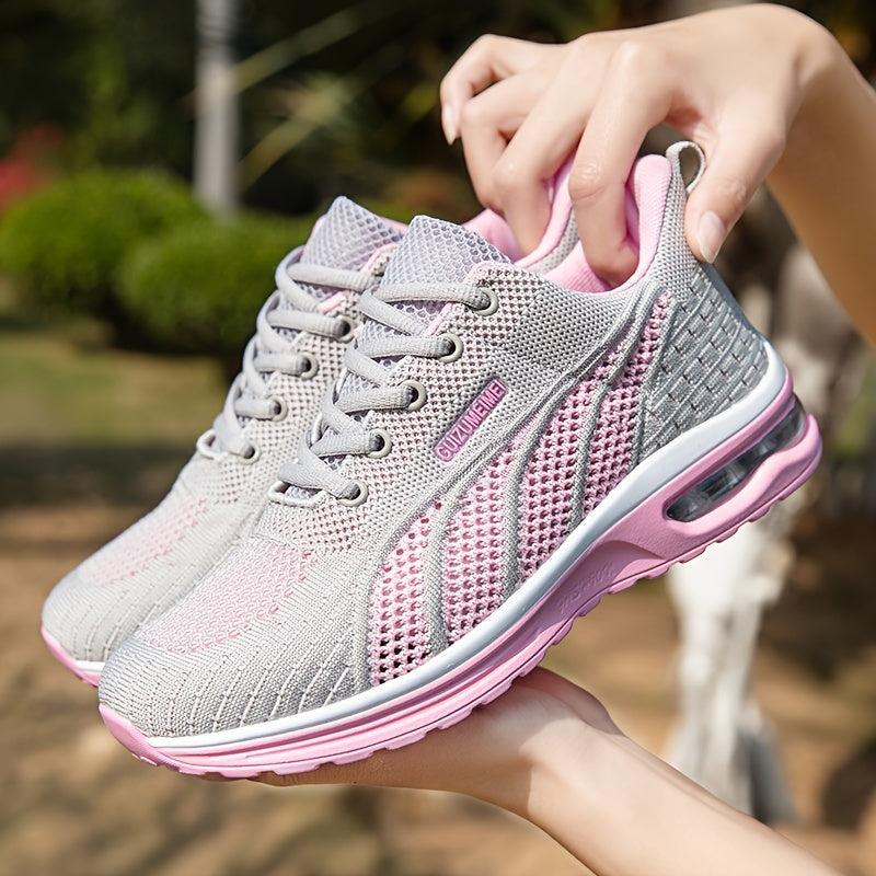 Lightweight Breathable Air Cushion knitted Running Shoes, Women&