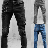 Personalized Trendy Worn Ripped Motorcycle Jeans - Swefashionstore