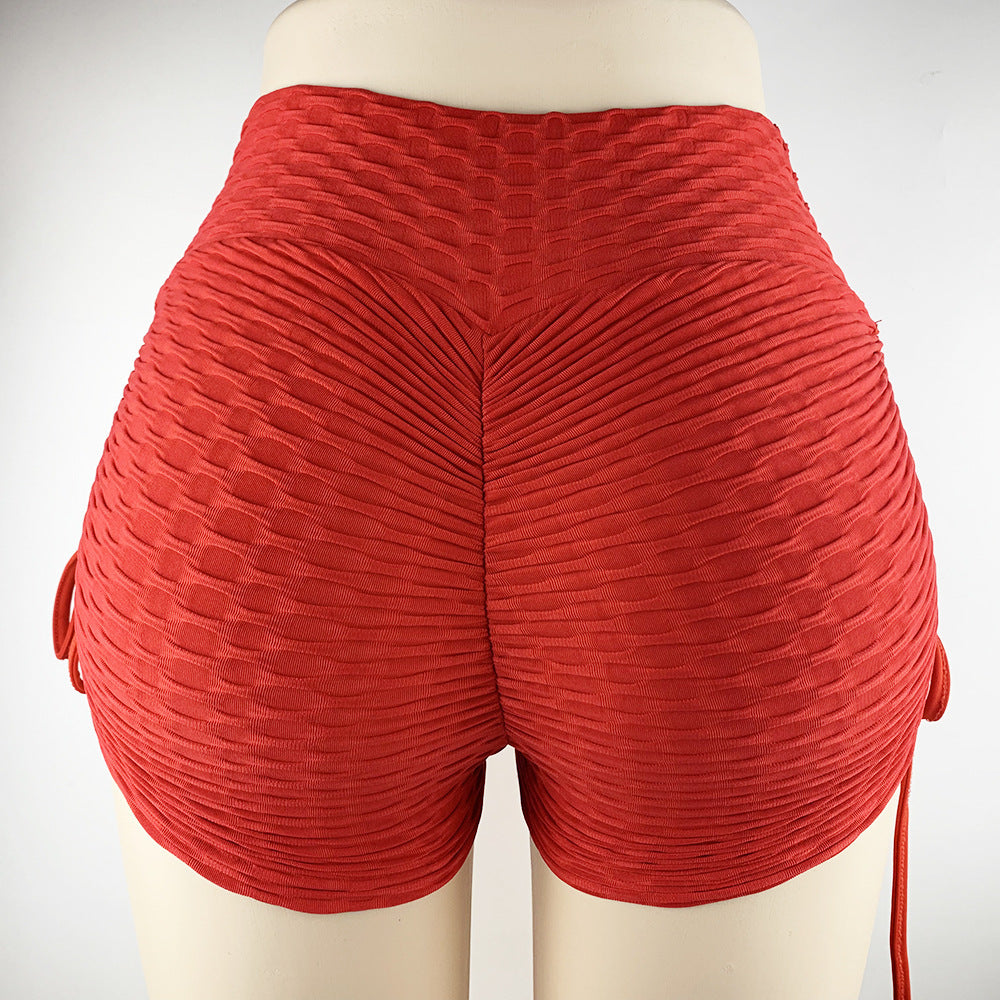 Shorts mit Kordelzug, strukturiert, für Fitnessstudio, Workout, Fitness, Yoga, Leggings