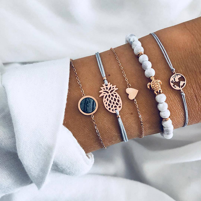 BESTSELLER PERLENKETTE Armband SET Fußkettchen