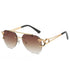 Rimless Leopard Head Sunglasses Women Men&