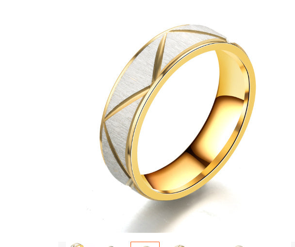 Titanium steel couple ring 24K gold stainless steel ring - Swefashionstore