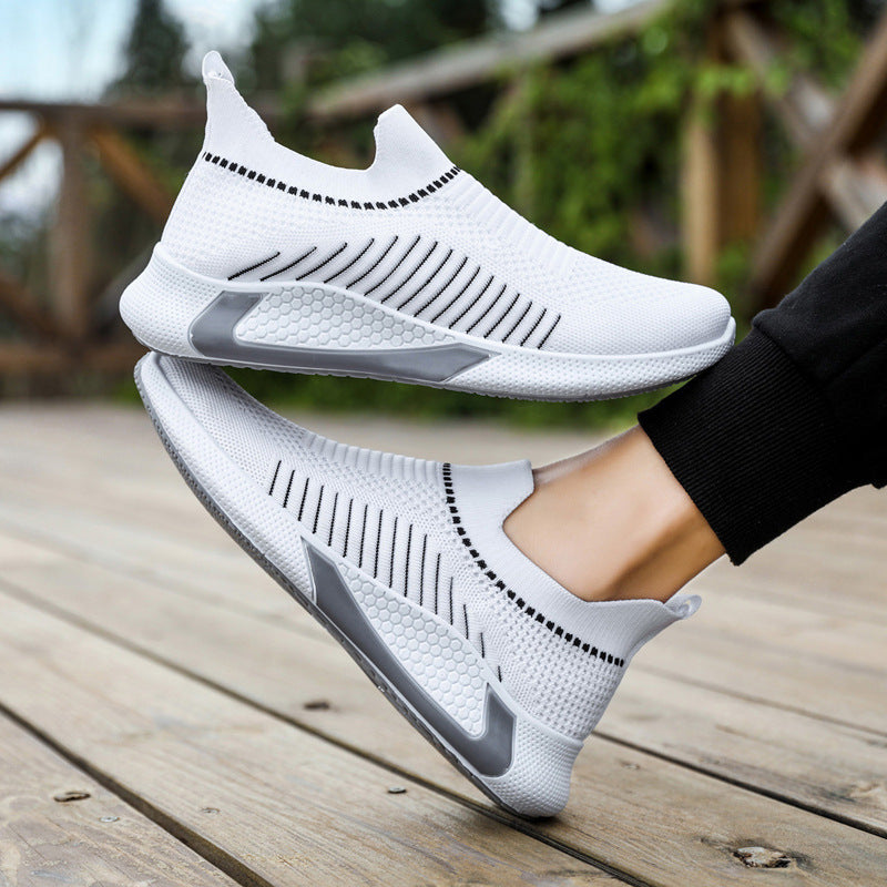 Fashion Mesh Striped Design Outdoor Sneakers - Swefashionstore