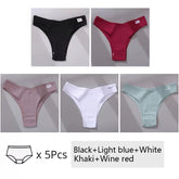 5Pcs Set Women Panties Cotton Underwear M-XL Comfo - Swefashionstore