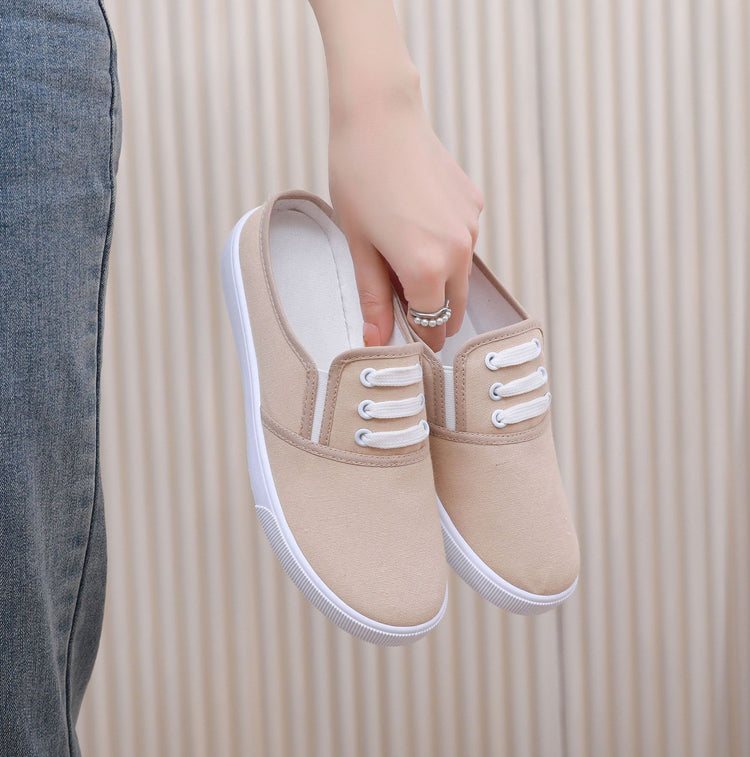 Slip-on Canvas Shoes Flat Women - Swefashionstore